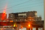 NS SD40-2 Locomotive over the bridge